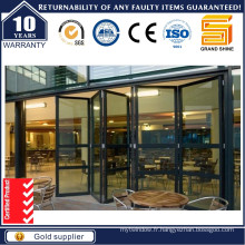 Double vitrage 6mm + 23A + 6mm Australian Standard Hidden Mesh Aluminium Folding Door